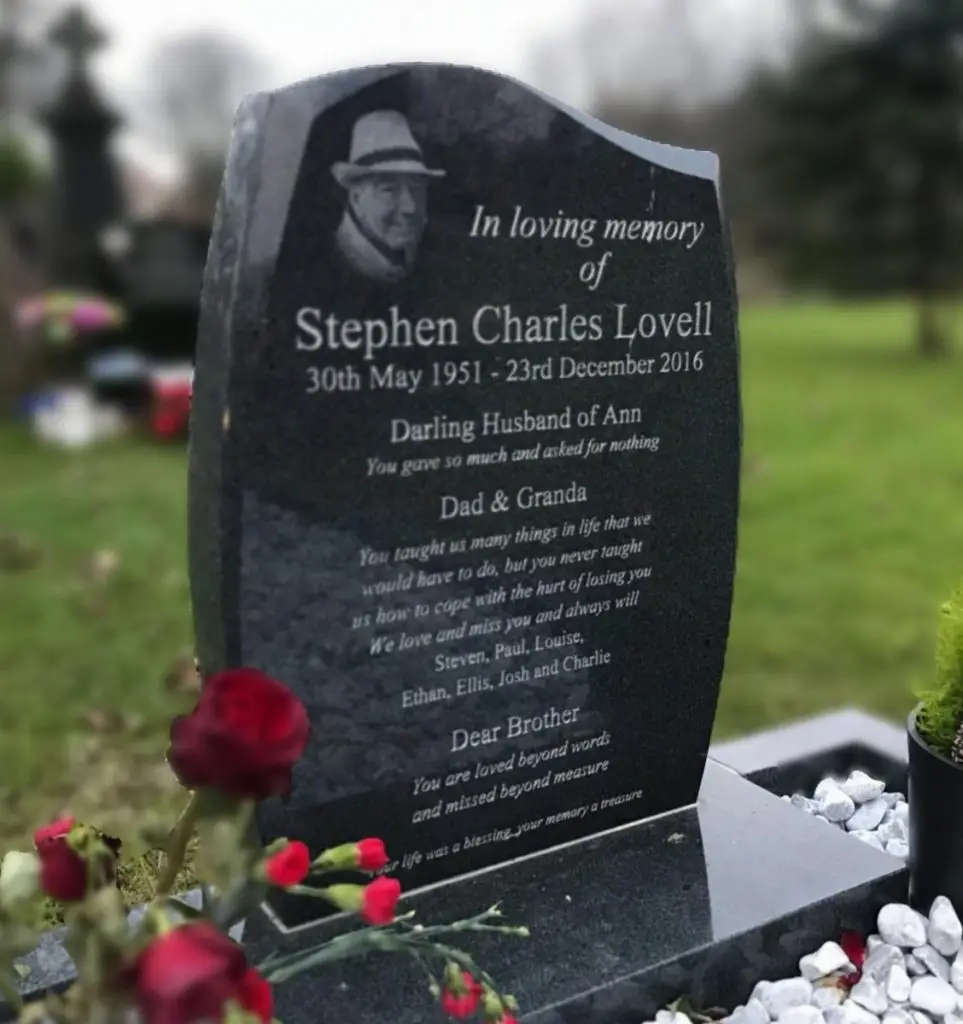 Half Ogee With Anton Schamfer Granite Headstone